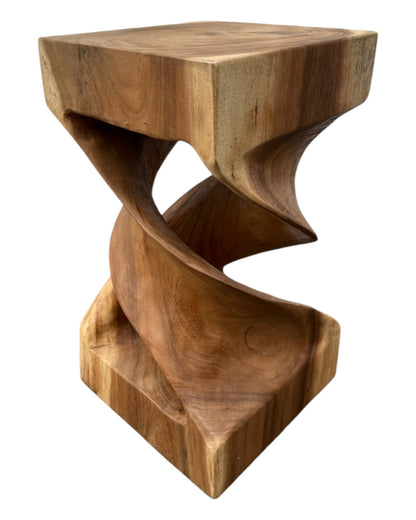 Table d'appoint en bois - table basse tabouret en bois - fait main - tourné en bois de suar massif - 50x28x28 cm