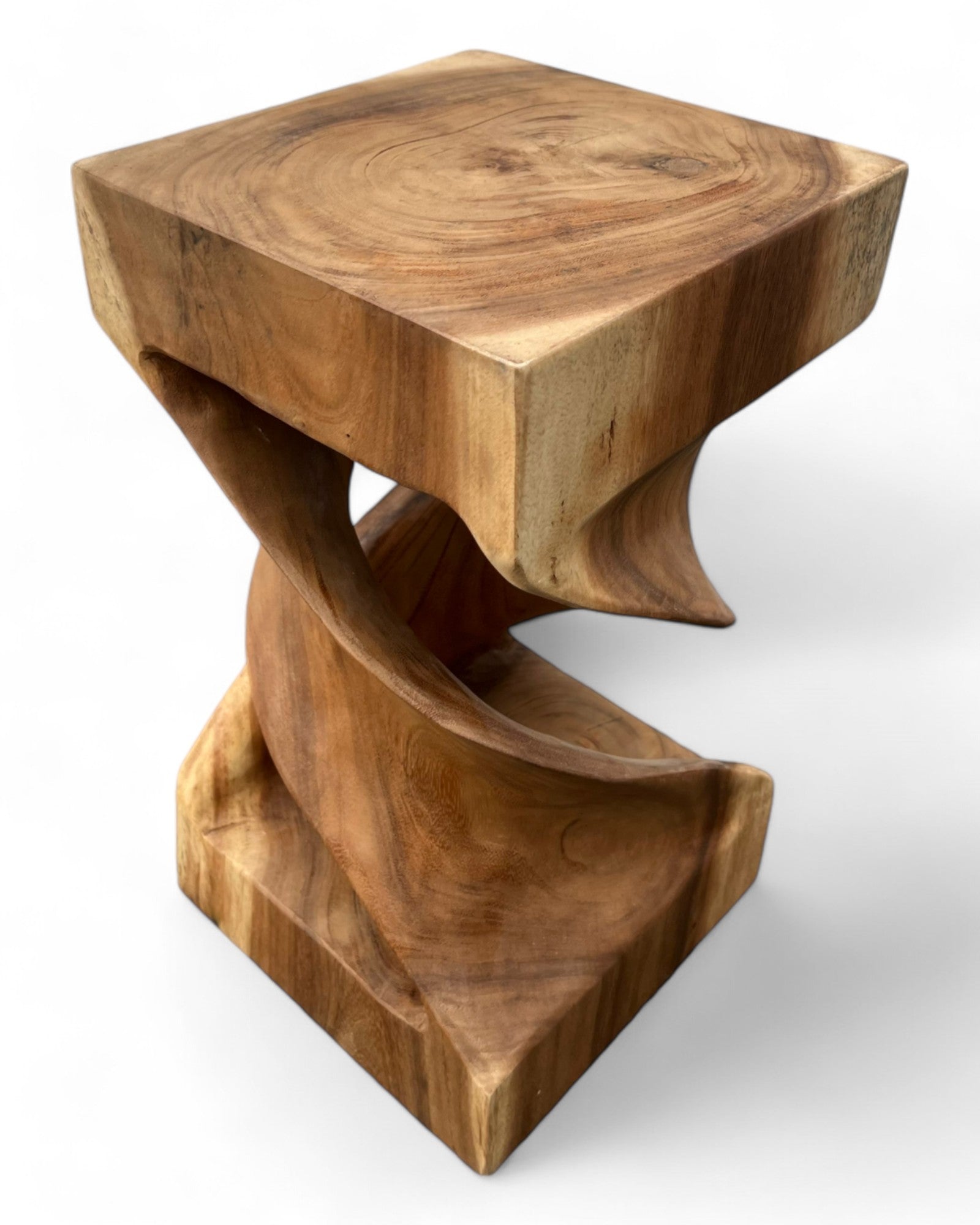 Table d'appoint en bois - table basse tabouret en bois - fait main - tourné en bois de suar massif - 50x28x28 cm