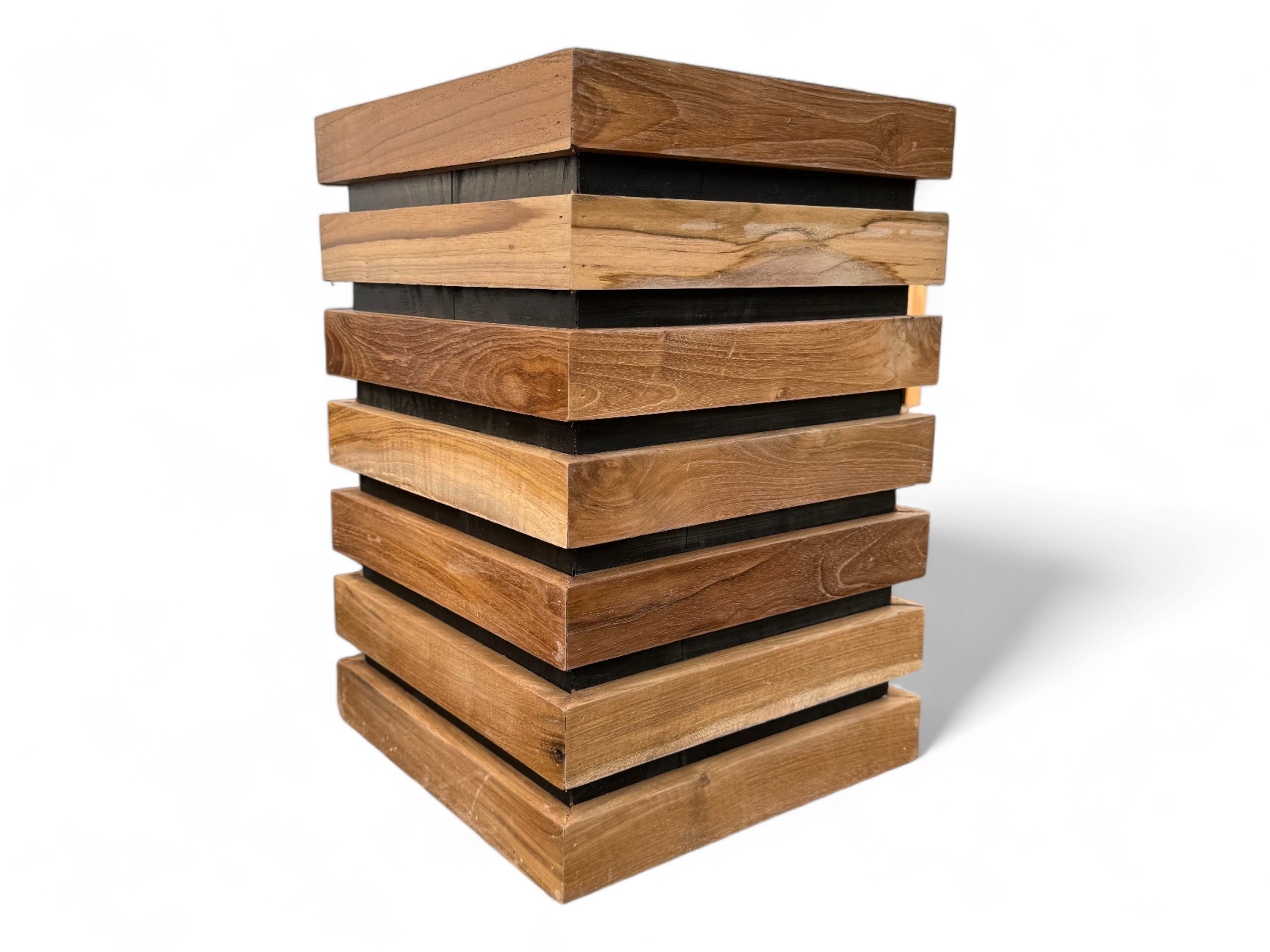 Wooden flower box – flower pot balcony box planter – handmade – modern with wooden slats