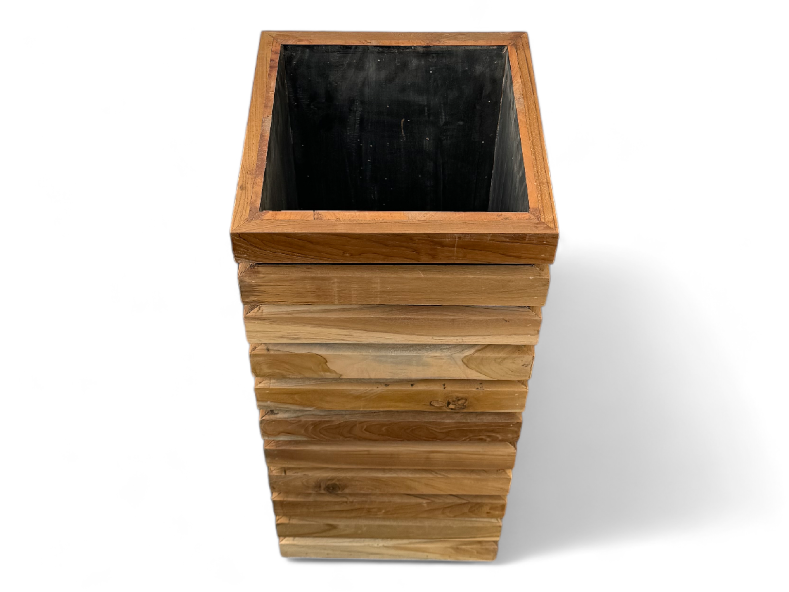 Wooden flower box – flower pot balcony box planter – handmade – modern with wooden slats