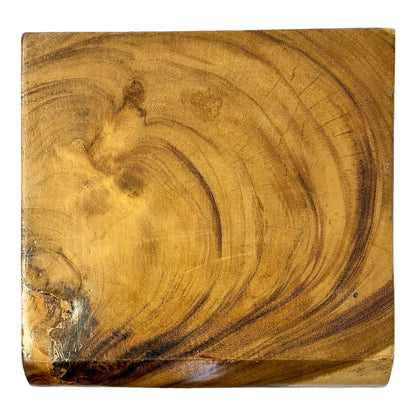 Tabouret en bois - table d'appoint, tabouret à fleurs, table de rangement - fait main - serpent naturel en bois de suar massif - 50x30x30 cm