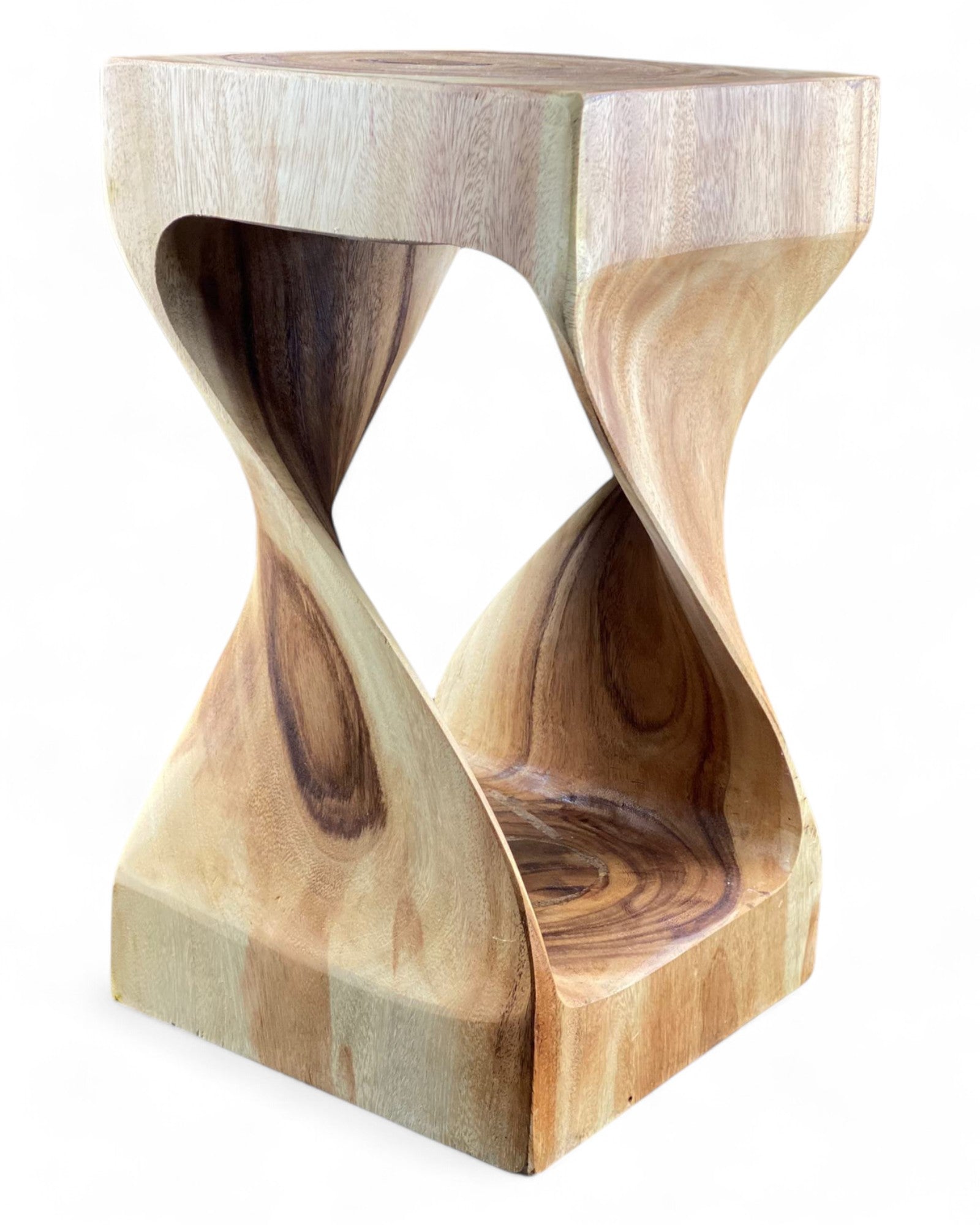Tabouret en bois - table d'appoint, tabouret à fleurs, table de rangement - unique, fait main - tourné en bois massif de Saman - 50x28x28 cm