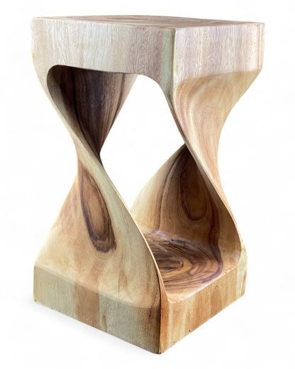 Tabouret en bois - table d'appoint, tabouret à fleurs, table de rangement - unique, fait main - tourné en bois massif de Saman - 50x28x28 cm