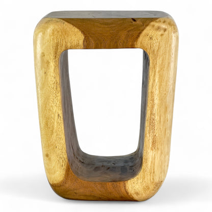 Holzhocker - Beistelltisch Couchtisch - Handgefertigter Hocker aus massivem Suarholz- 50x30x40 cm - FaHome