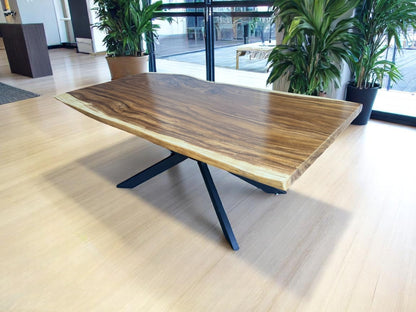 Massivholz Esstisch Natur Baumkante - Holz Tisch Massiv Suarholz Einzelstücke Tischplatte (200x115x6cm) - FaHome