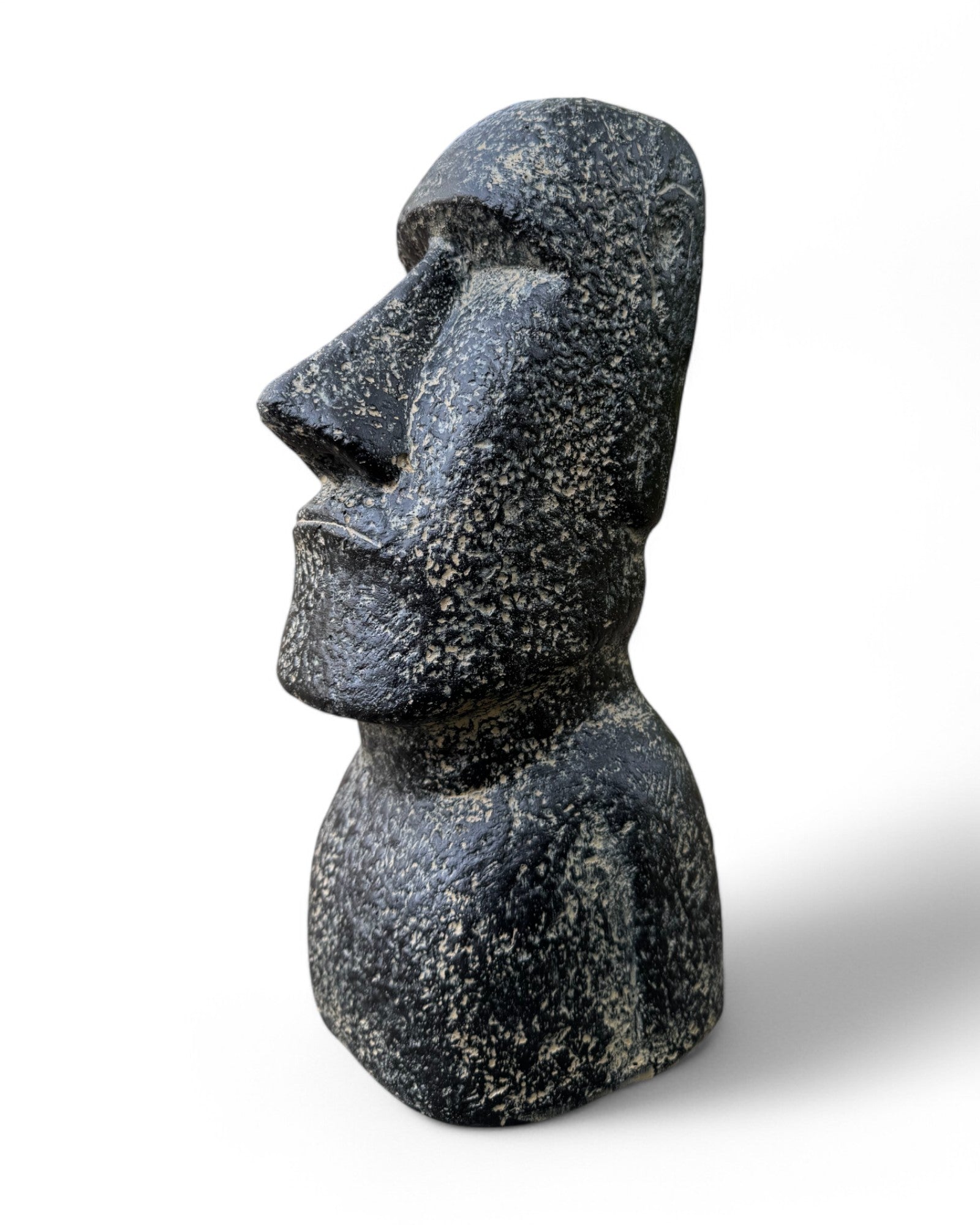 Moai Head Statue - Garden Decoration Sculpture - Weatherproof - Rapa Nui Easter Island Figure made of Fiberglass Concrete Gray - 40x20x15 cm