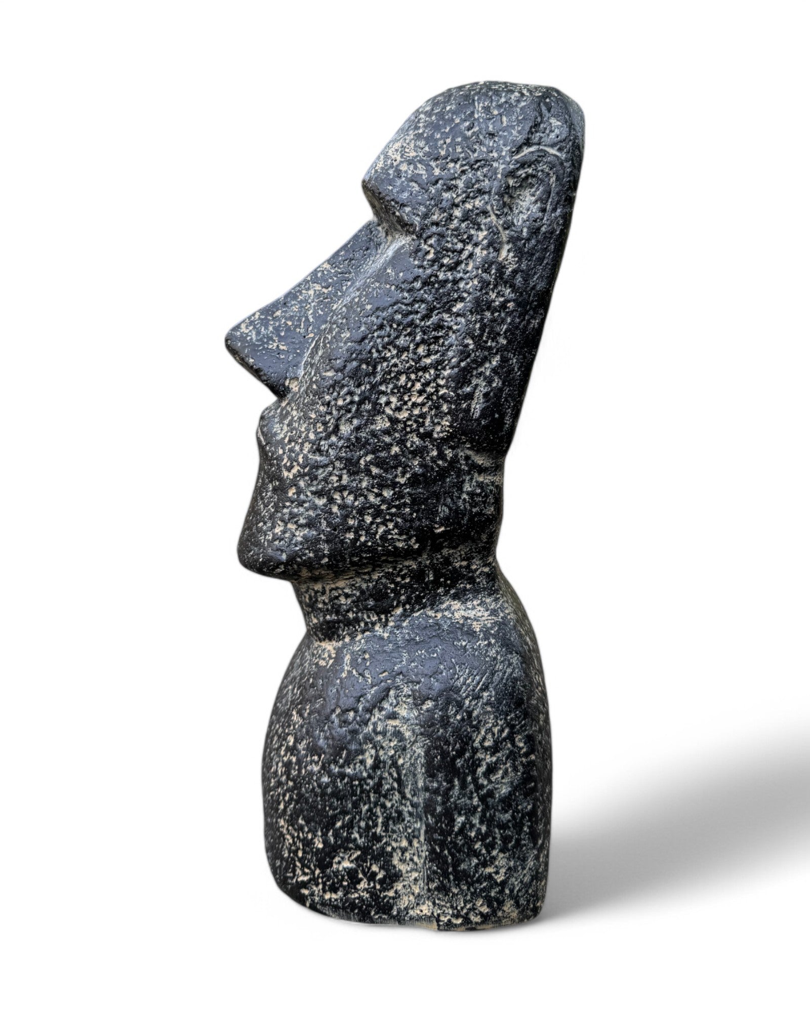 Moai Head Statue - Garden Decoration Sculpture - Weatherproof - Rapa Nui Easter Island Figure made of Fiberglass Concrete Gray - 40x20x15 cm