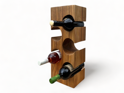 Casier à vin massif - décoration de cuisine salon porte-vin - fait main noble de haute qualité - carré en bois de Suar - 50/70/100x19,5x14,5 cm