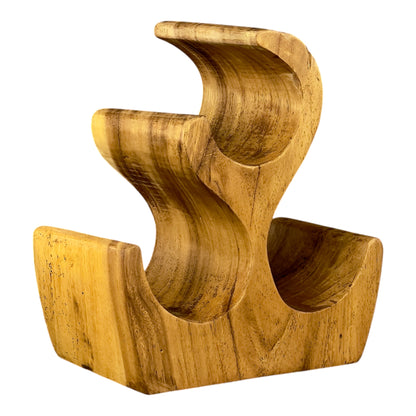 Solid wine rack - kitchen living room decoration wine holder - handmade noble high-quality - fir shape made of suar wood - 30/50/70/100x27x18 cm