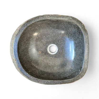Lavabo en pierre naturelle - lavabo à poser pour salle de bain - unique - pierre de rocher solide