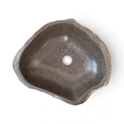Lavabo en pierre naturelle - lavabo à poser pour salle de bain - unique - pierre de rocher solide