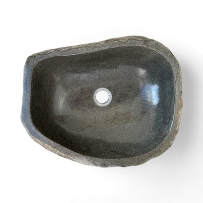 Lavabo en pierre naturelle - lavabo à poser pour salle de bain - unique - pierre de rocher solide