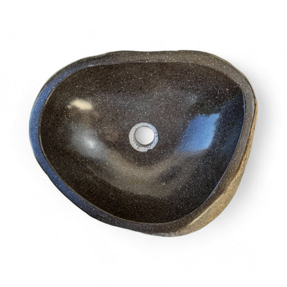 Lavabo en pierre naturelle - lavabo à poser pour salle de bain - unique - pierre de rocher solide