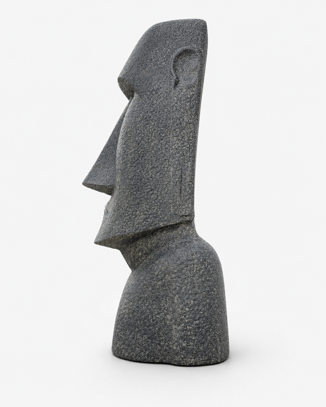 Moai Head Statue - Garden Decoration Sculpture - Weatherproof - Rapa Nui Easter Island Figure made of Fiberglass Concrete Gray - 200x70x60 cm