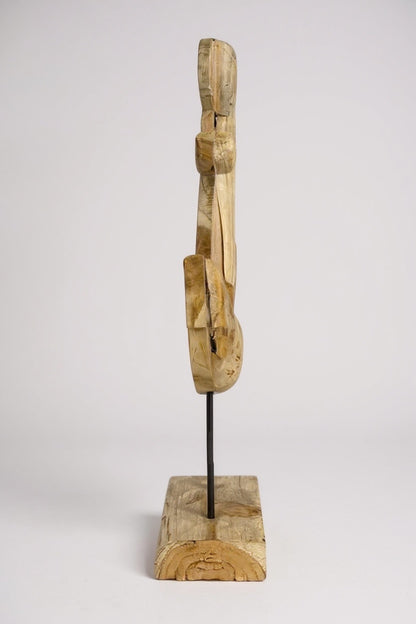 Ancre en teck - Sculpture décorative - Fabrication artisanale de haute qualité - Posée sur socle - Hauteur 50, 75 et 100 cm