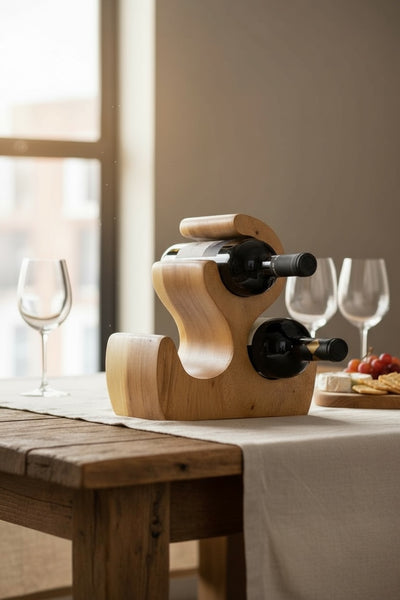 Weinregal Massiv - Küchen Wohnzimmer Deko Weinhalter - Handgefertigt Edel Hochwertig - Tannenform aus Suarholz - 30/50/70/100x27x18 cm