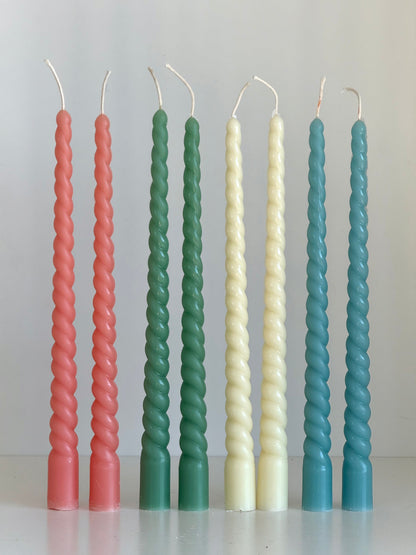 Beeswax Candle ROM – Pastel Colors – Hand-Poured – For Living Rooms &amp; Decoration – Set of 4