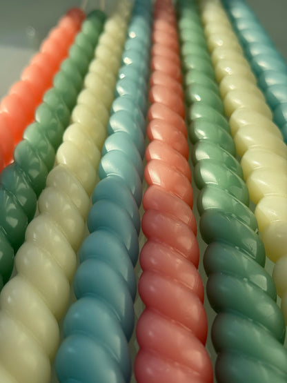 Beeswax Candle ROM – Pastel Colors – Hand-Poured – For Living Rooms &amp; Decoration – Set of 4