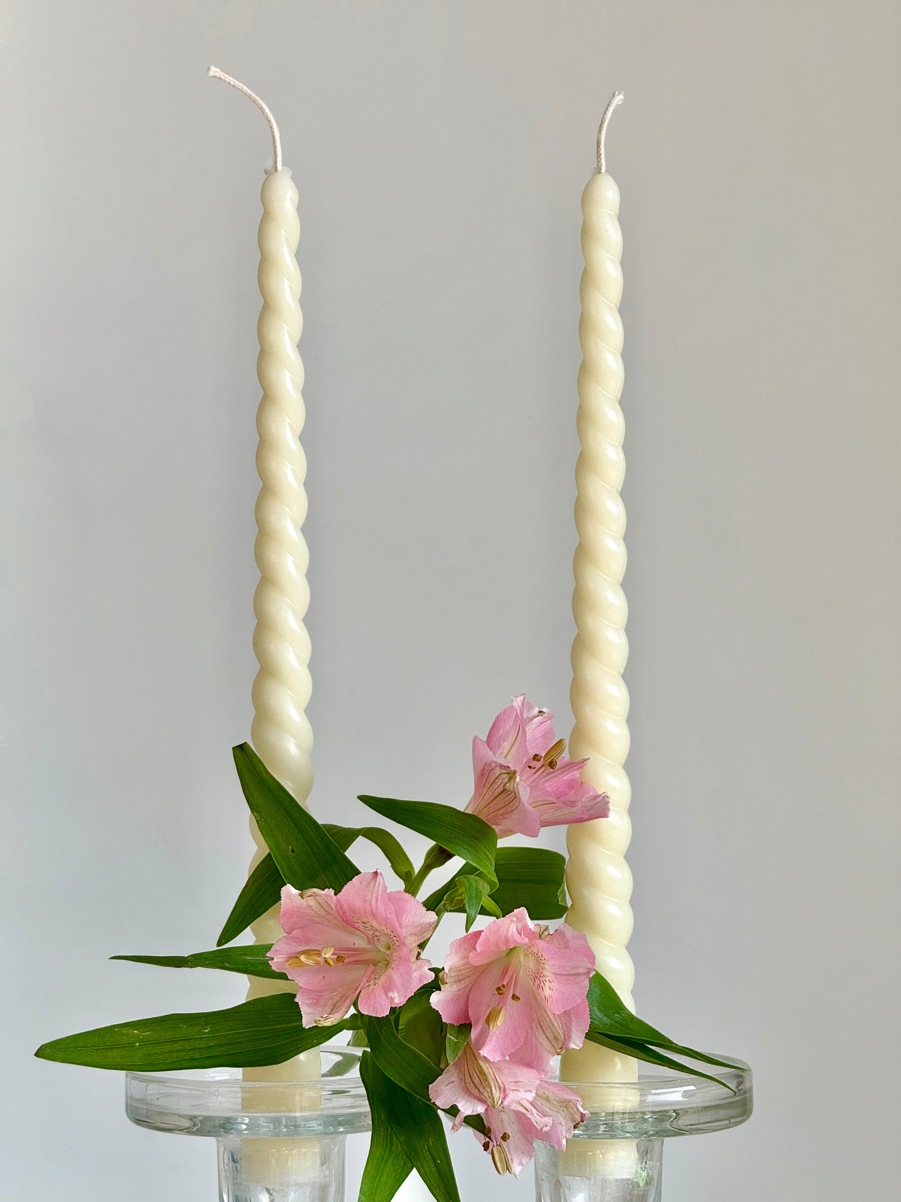 Beeswax Candle ROM – Pastel Colors – Hand-Poured – For Living Rooms &amp; Decoration – Set of 4