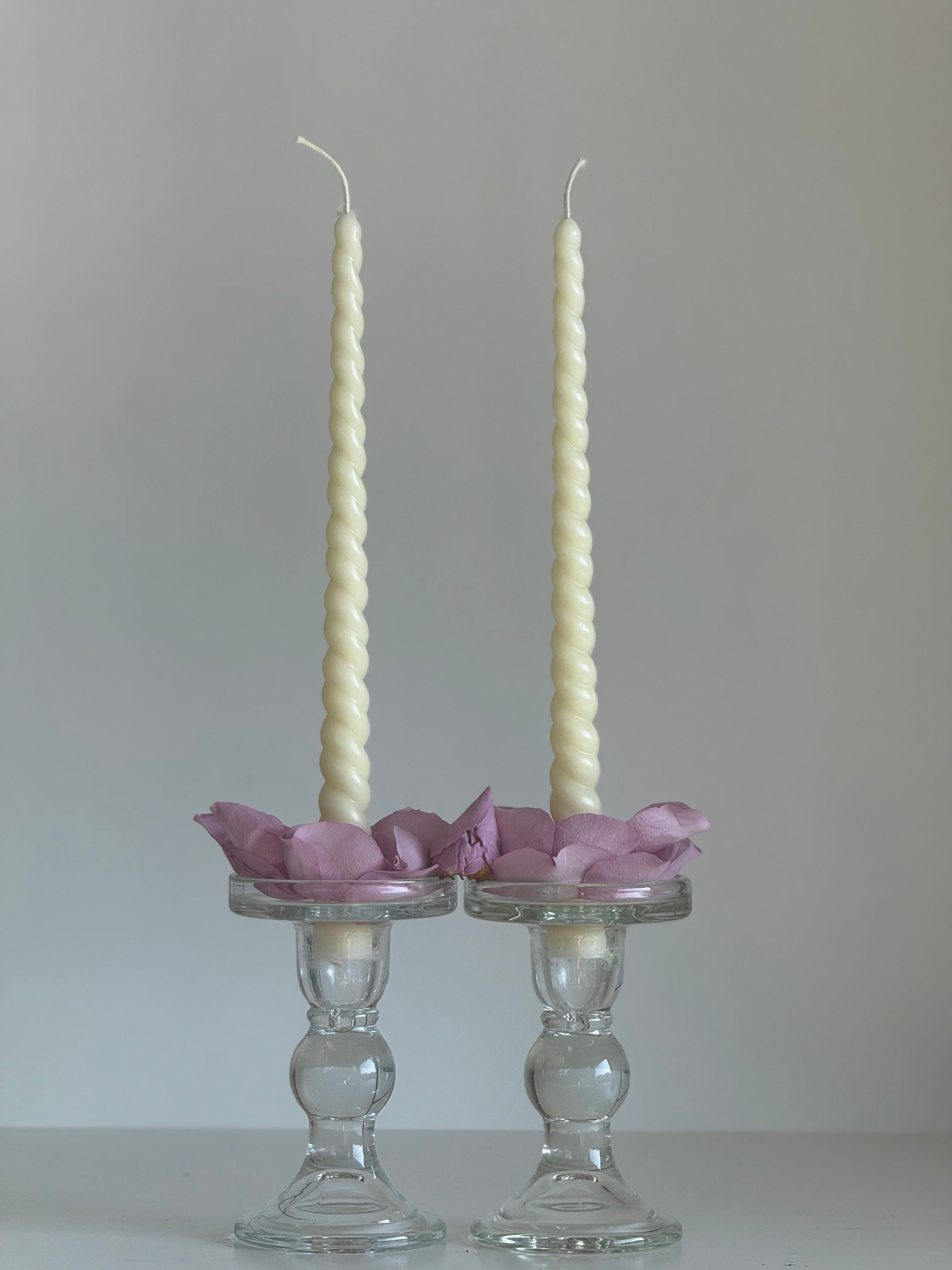 Beeswax Candle ROM – Pastel Colors – Hand-Poured – For Living Rooms &amp; Decoration – Set of 4