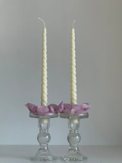 Beeswax Candle ROM – Pastel Colors – Hand-Poured – For Living Rooms &amp; Decoration – Set of 4
