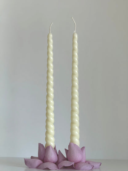 Beeswax Candle ROM – Pastel Colors – Hand-Poured – For Living Rooms &amp; Decoration – Set of 4