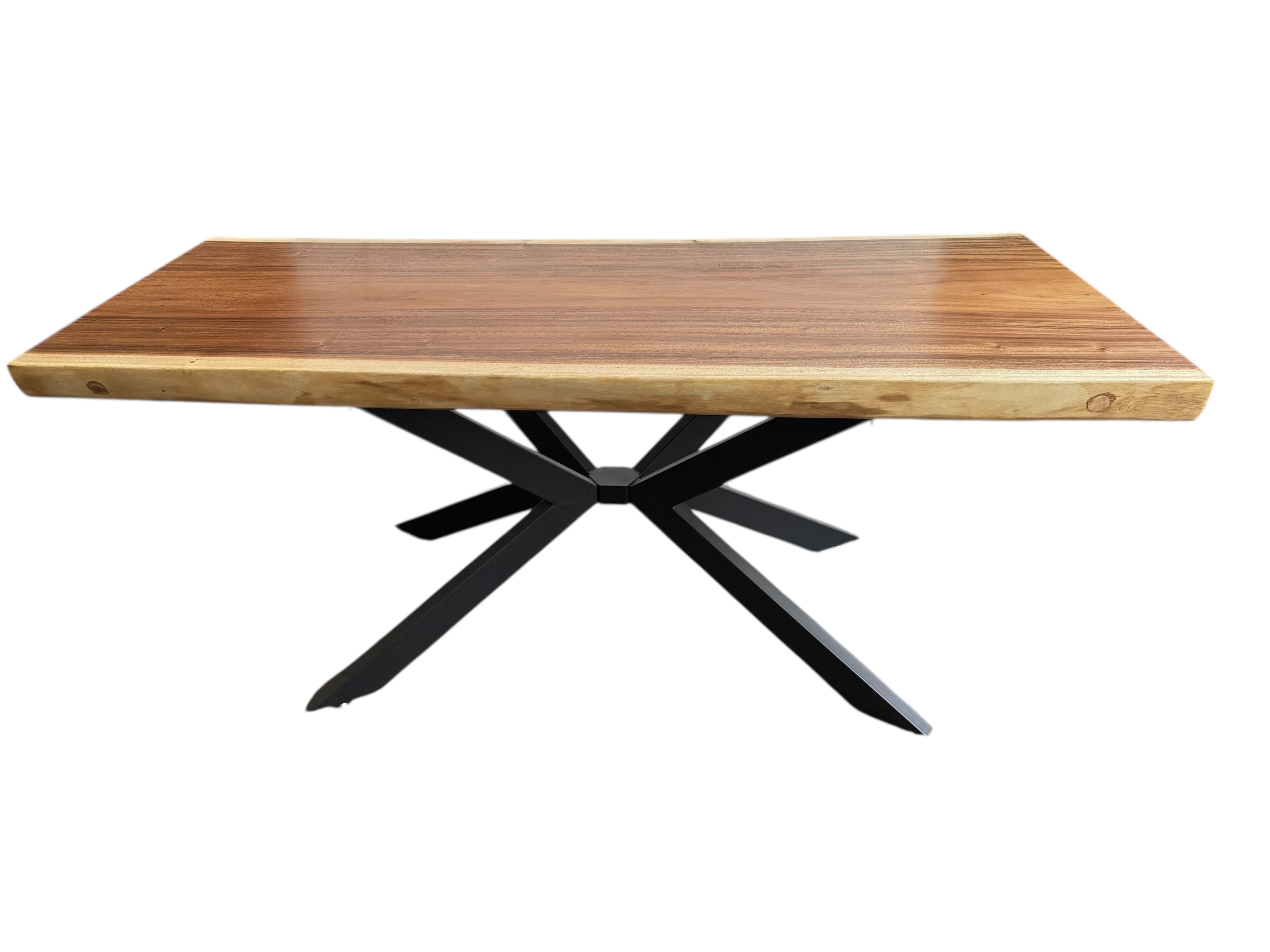 Solid wood dining table natural tree edge - wooden table solid suar wood unique pieces table top (200x115x6cm)