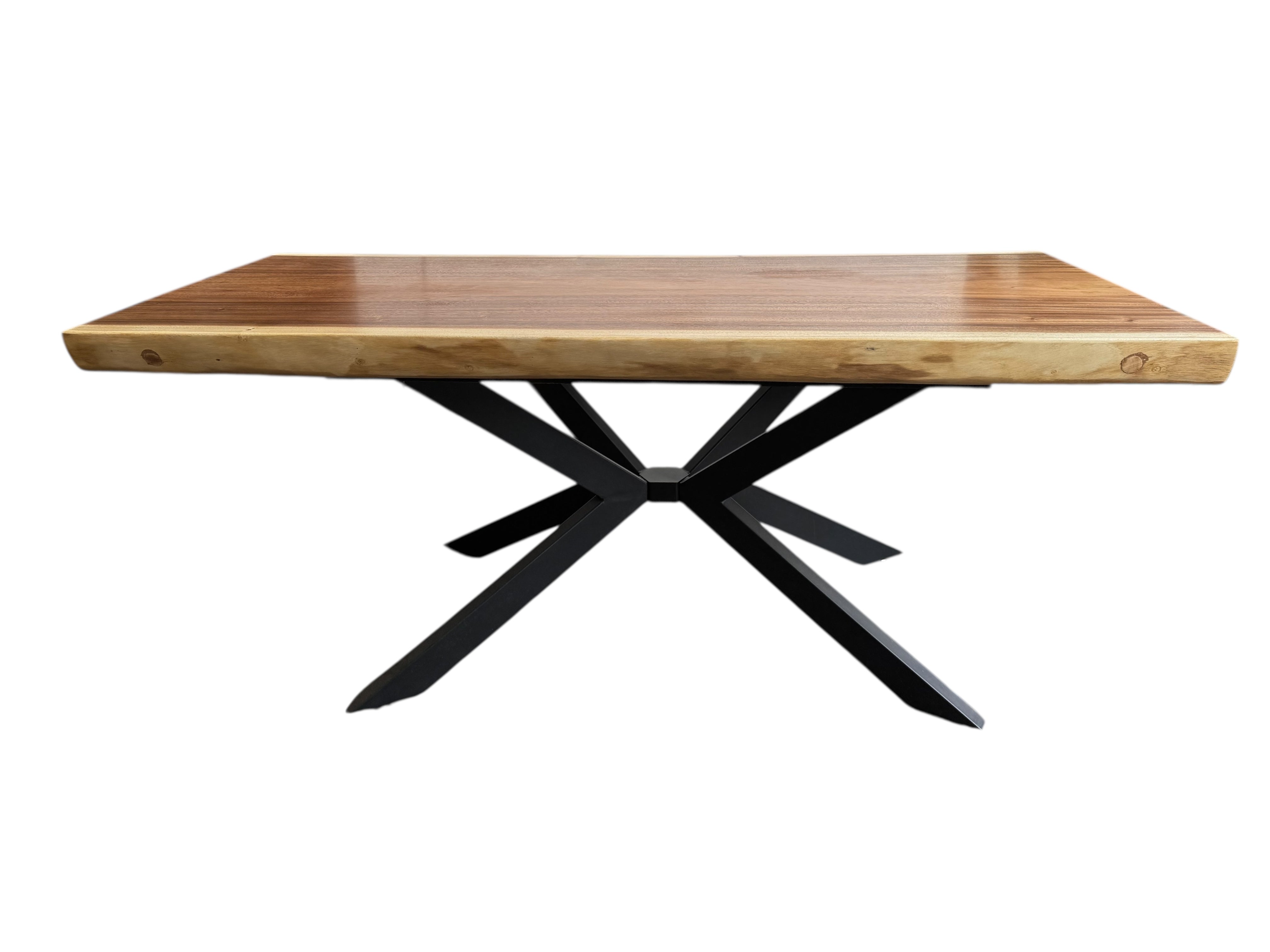 Solid wood dining table natural tree edge - wooden table solid suar wood unique pieces table top (200x115x6cm)