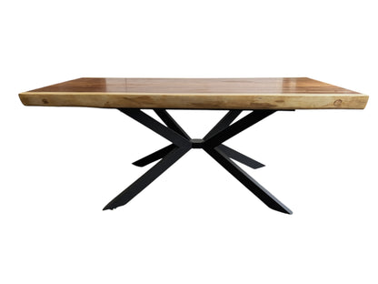 Solid wood dining table natural tree edge - wooden table solid suar wood unique pieces table top (200x115x6cm)