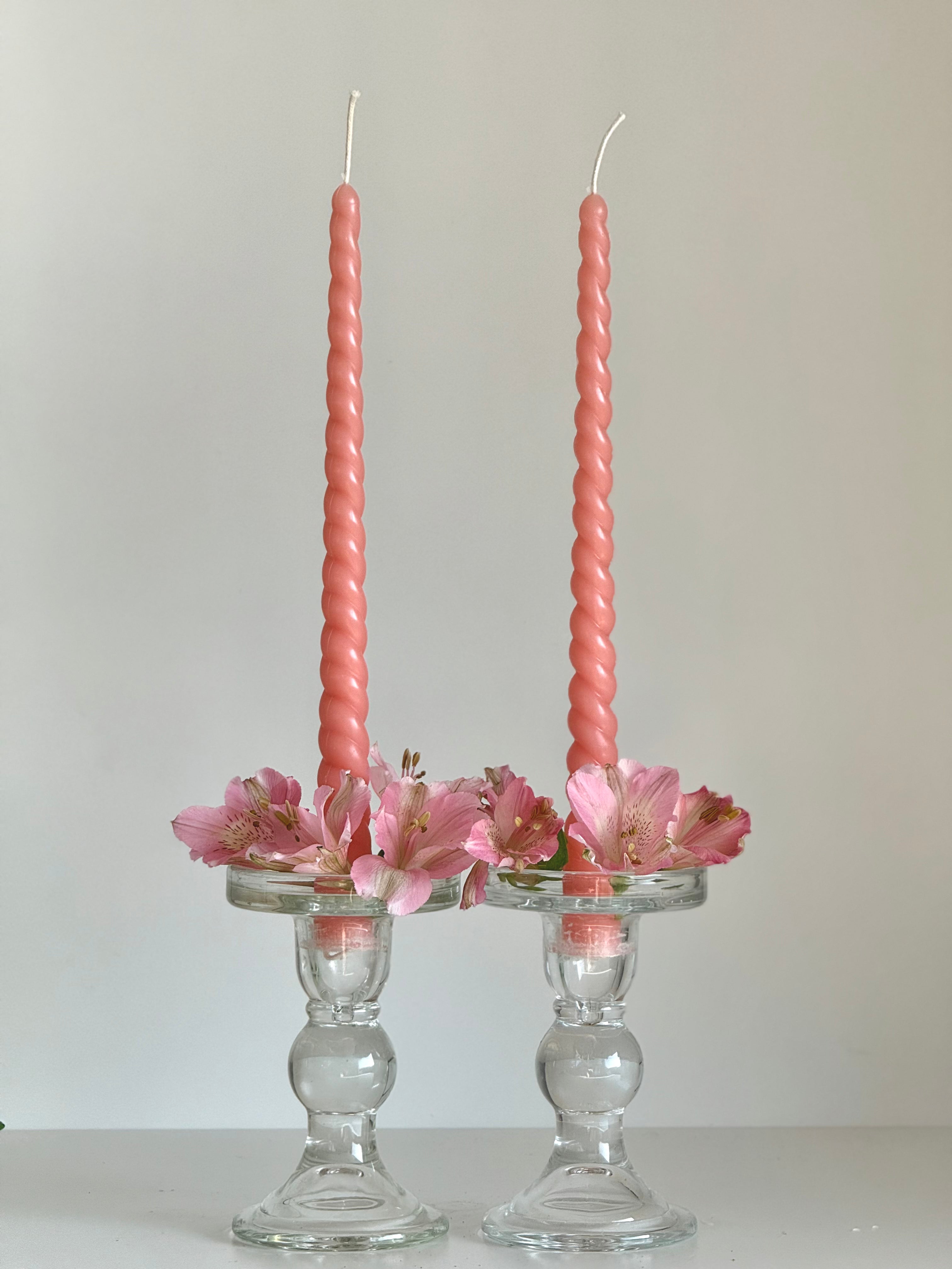 Beeswax Candle ROM – Pastel Colors – Hand-Poured – For Living Rooms &amp; Decoration – Set of 4