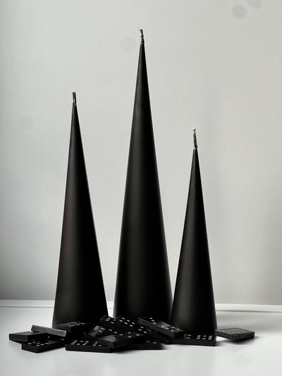 Beeswax candle ISTANBUL – Black – Hand-poured – For living rooms &amp; decoration – 3 sizes