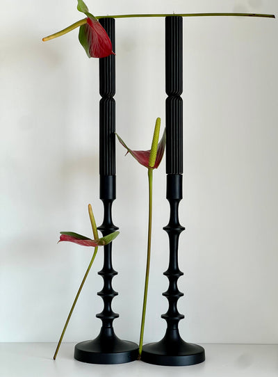 Beeswax candle ATHENS – Black – Hand-poured – For living rooms &amp; decoration – 2x or 4x set