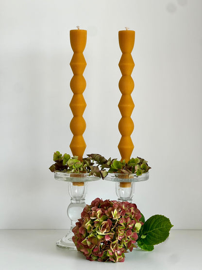 Beeswax Candle MADRID – Original Beeswax – Hand-poured – For Living Rooms &amp; Decoration – 2x or 4x Set