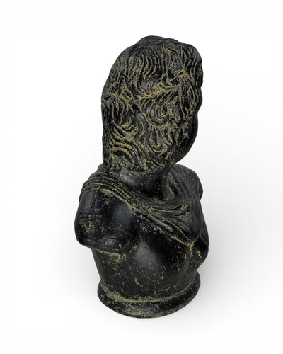 David Büste Skulptur – Garten Terrasse Wohnzimmer Deko – Wetterfest – Stein Statue Antik Stil schwarz gold – 40x30x17 cm