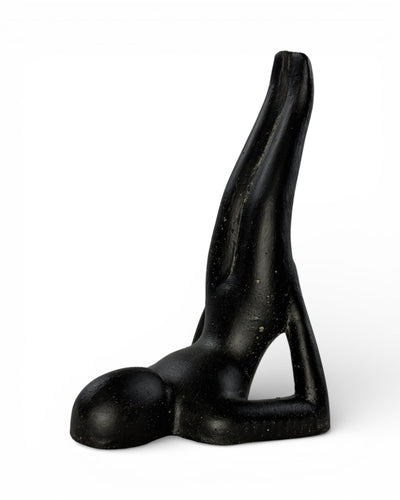 Yoga Skulptur modern – Wohnzimmer Studio Regal Deko – Massive Ausführung – Steinoptik Figur Meditation schwarz – in 3 Größen