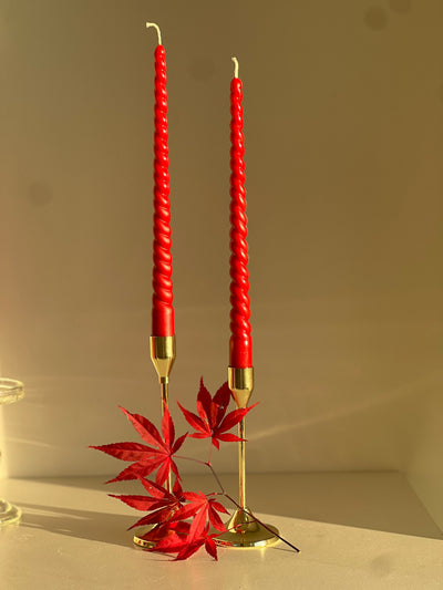 Bienenwachskerze ROM – Rot – Handgegossen – Für Wohnräume & Dekoration – 4x Set