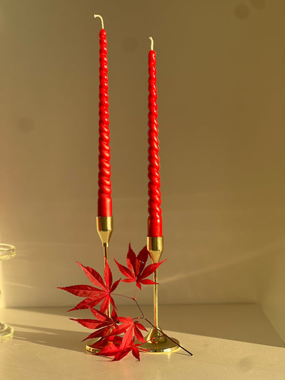 Bienenwachskerze ROM – Rot – Handgegossen – Für Wohnräume & Dekoration – 4x Set