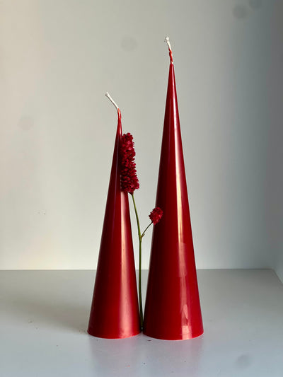 Beeswax candle ISTANBUL – Red – Hand-poured – For living rooms &amp; decoration – 3 sizes