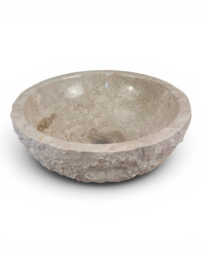 Marmor Waschbecken Beige – Badezimmer Gäste-WC Waschraum – Aufsatzwaschbecken Oval oder Rund aus Marmor - verschiedene Ausführungen