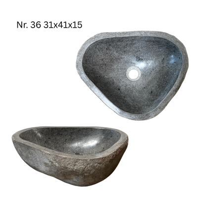 Lavabo en pierre naturelle - lavabo à poser pour salle de bain - unique - pierre de rocher solide