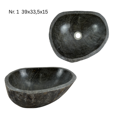 Lavabo en pierre naturelle - lavabo à poser pour salle de bain - unique - pierre de rocher solide