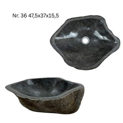 Lavabo en pierre naturelle - lavabo à poser pour salle de bain - unique - pierre de rocher solide