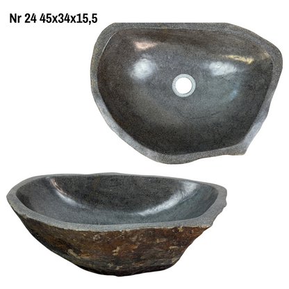 Lavabo en pierre naturelle - lavabo à poser pour salle de bain - unique - pierre de rocher solide