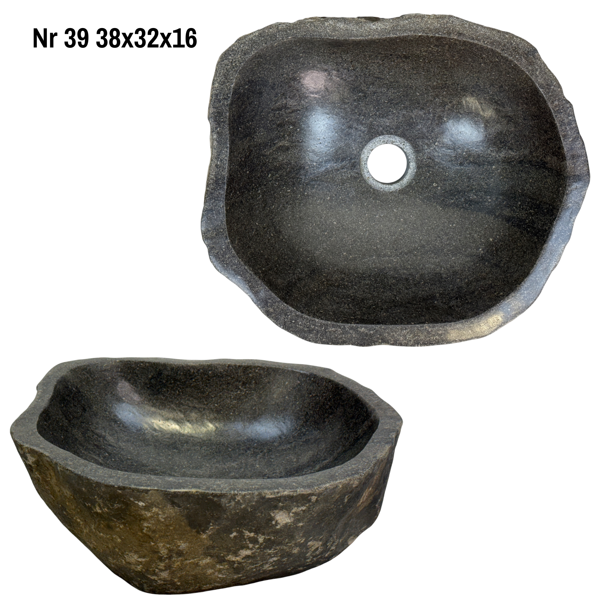 Lavabo en pierre naturelle - lavabo à poser pour salle de bain - unique - pierre de rocher solide
