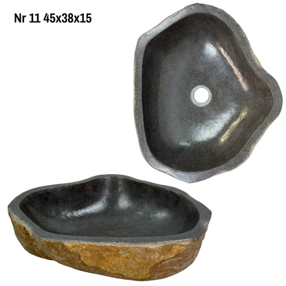 Lavabo en pierre naturelle - lavabo à poser pour salle de bain - unique - pierre de rocher solide