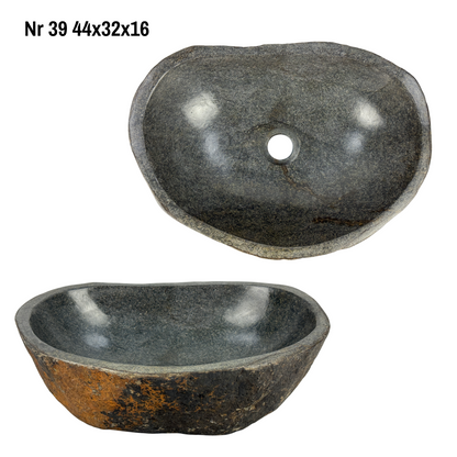 Lavabo en pierre naturelle - lavabo à poser pour salle de bain - unique - pierre de rocher solide