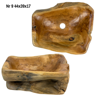 Lavabo en bois de ronce - Salle de bain - Accents naturels faits main - Racine de teck - Différentes tailles