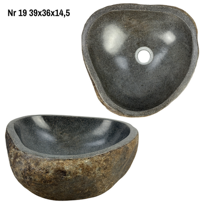 Lavabo en pierre naturelle - lavabo à poser pour salle de bain - unique - pierre de rocher solide