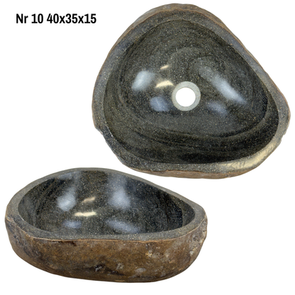 Lavabo en pierre naturelle - lavabo à poser pour salle de bain - unique - pierre de rocher solide