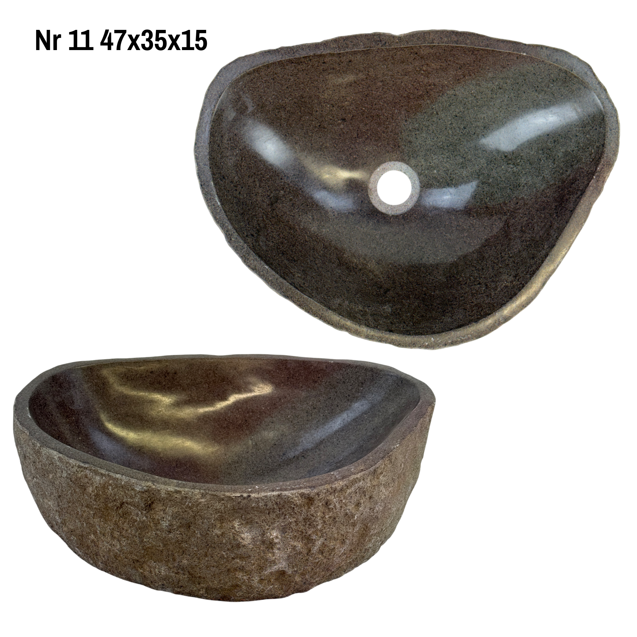 Lavabo en pierre naturelle - lavabo à poser pour salle de bain - unique - pierre de rocher solide